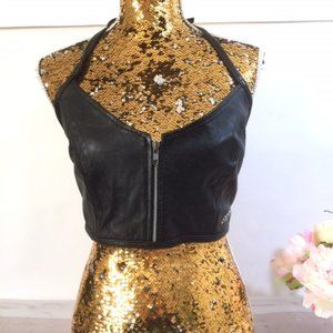 Iron Horse Leather Halter Top